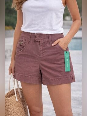 Women One5One Mauve Shorts Size 4 Stretch Mid Rise Casual Summer NWT Trendy